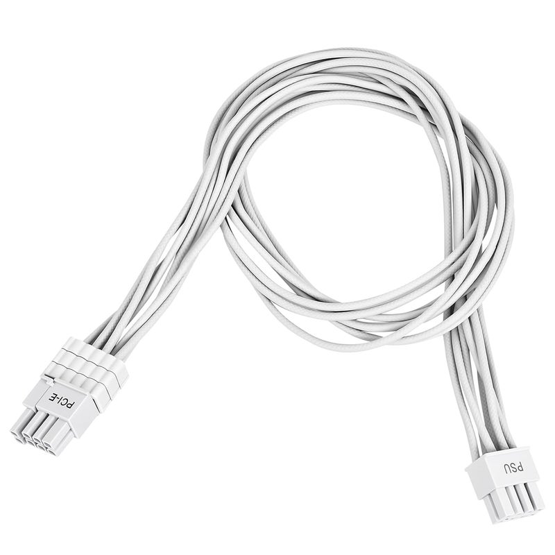 Certusfun PCIE Cable for Corsair, 65CM Male to Male 8 Pin to 6+2 Pin GPU Power Cable for Thermaltake, ARESGAME Modular Power Supply (25'') (White 16AWG [V.2026]) - Image 4
